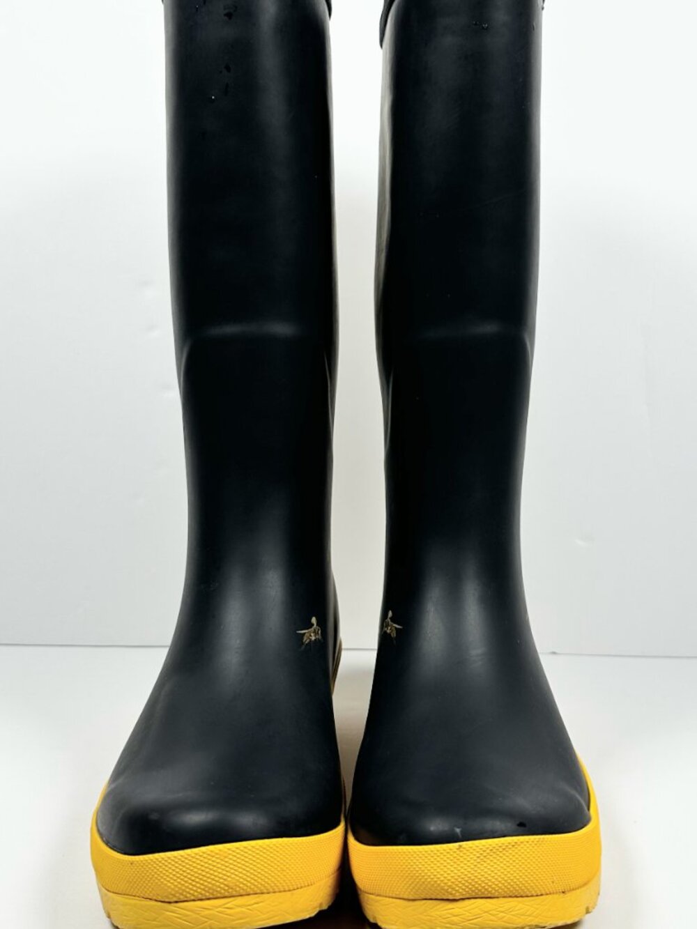Serra Rain Boots Size US 8 Navy Blue Yellow Bee Print Wellies Rubber Waterproof - Picture 9 of 16